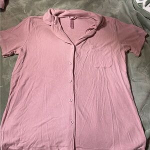 SKIMS button down sleep top